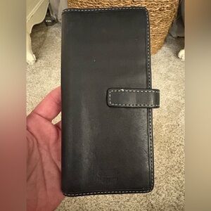 Coach Black Leather Clutch Wallet
